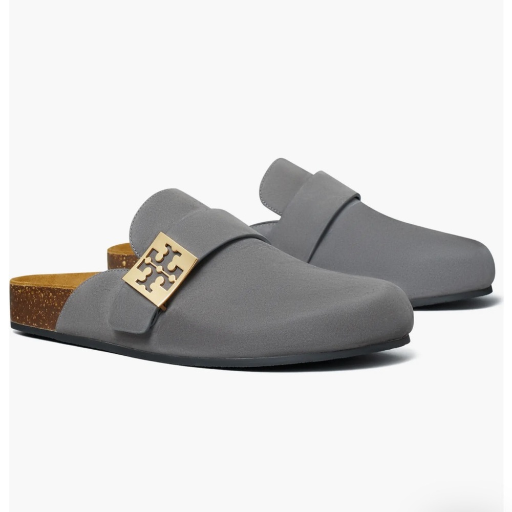 NWOT Tory Burch Women’s Mellow Mule Charcoal Gray W/ Silver 8.5